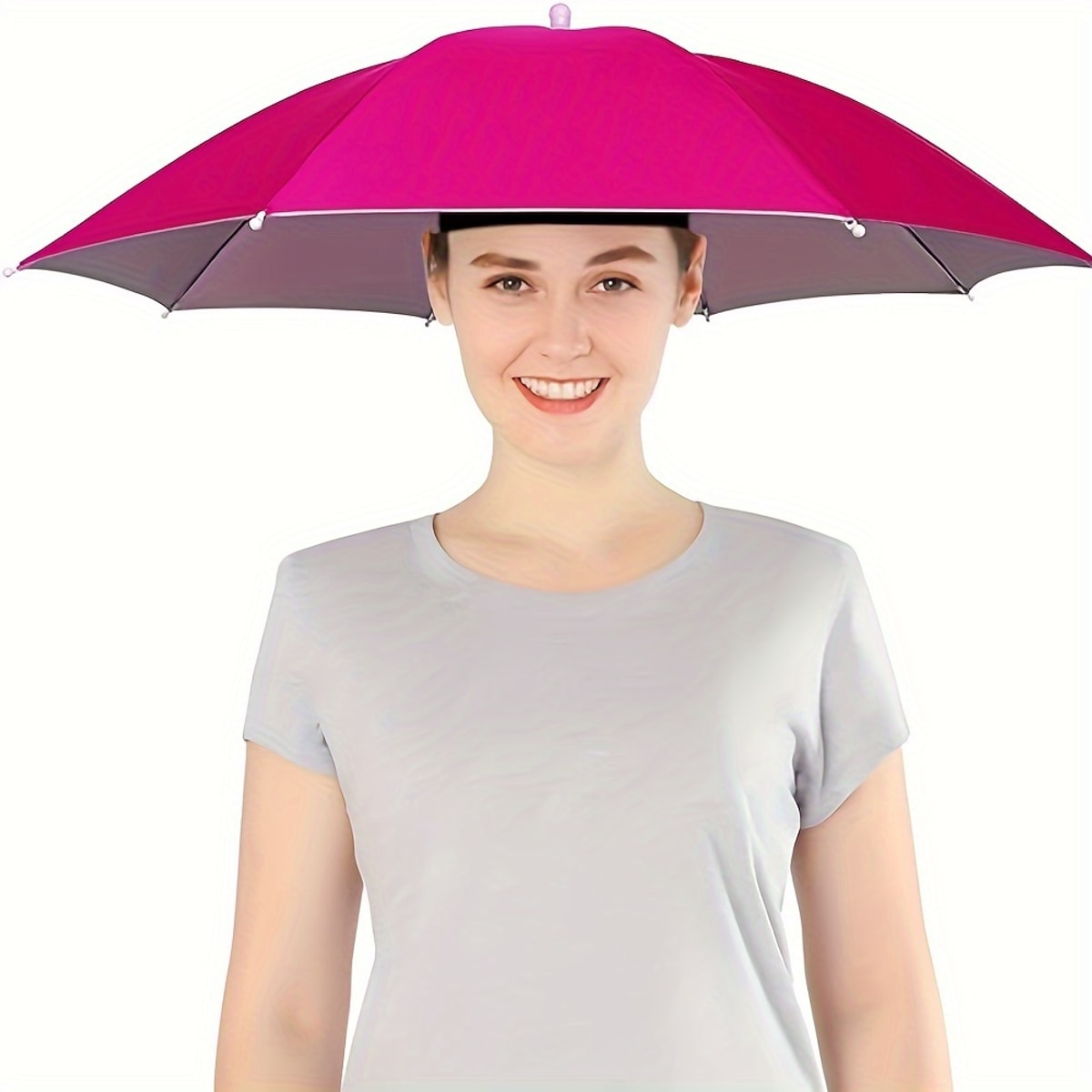 Chapéu guarda-chuva de cabeça rosa
