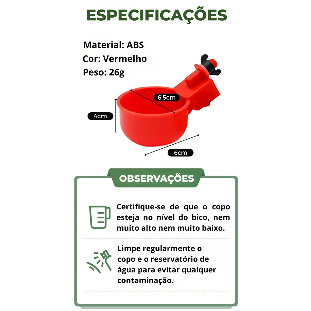 Bebedouro Automático para Aves - ÚLTIMAS UNIDADES NA PROMOÇÃO 🔥