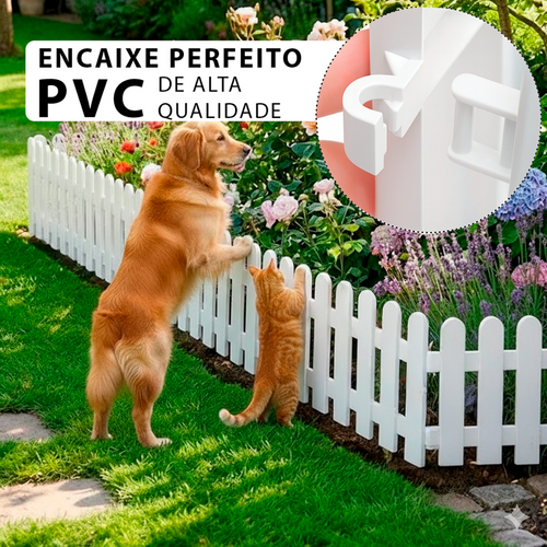 Cerquinha Plástica PVC Branca para Jardim - Marga