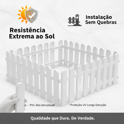 Cerquinha Plástica PVC Branca para Jardim - Marga
