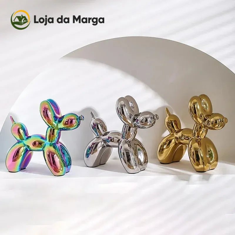 Escultura-Decorativa-Cachorro-Balão-em-Cerâmica–Marga