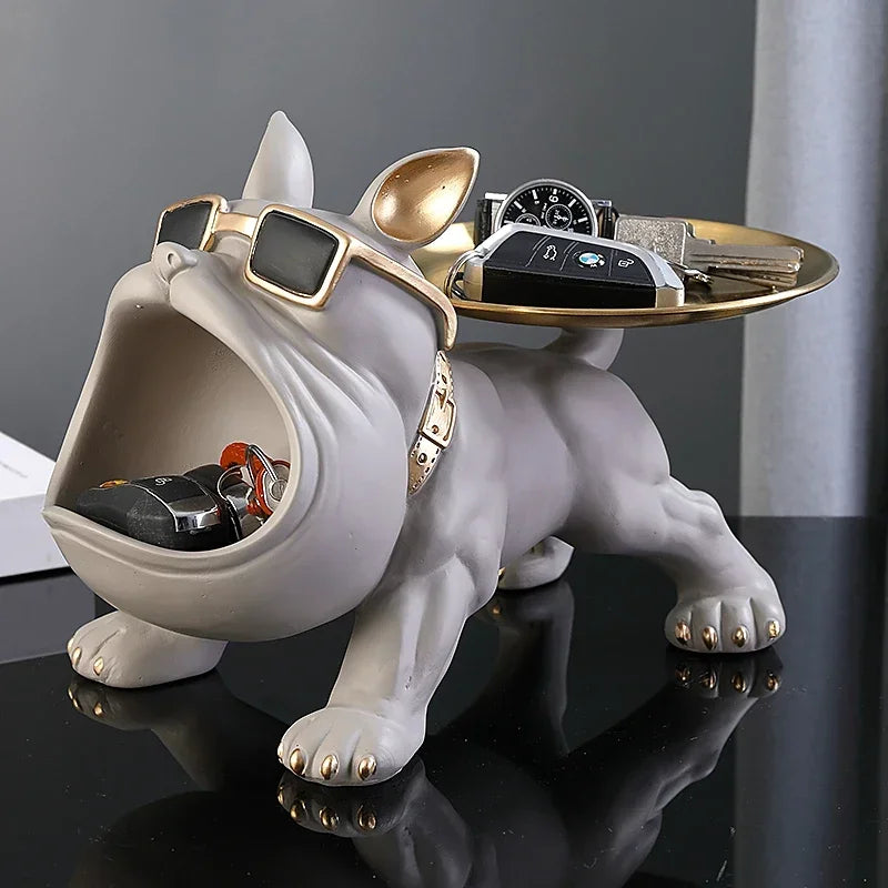 Escultura Decorativa de Bulldog Organizadora - Marga