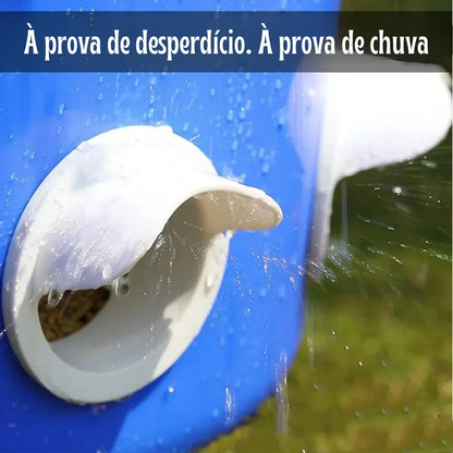 Comedouro automático branco à prova de desperdício e de chuva