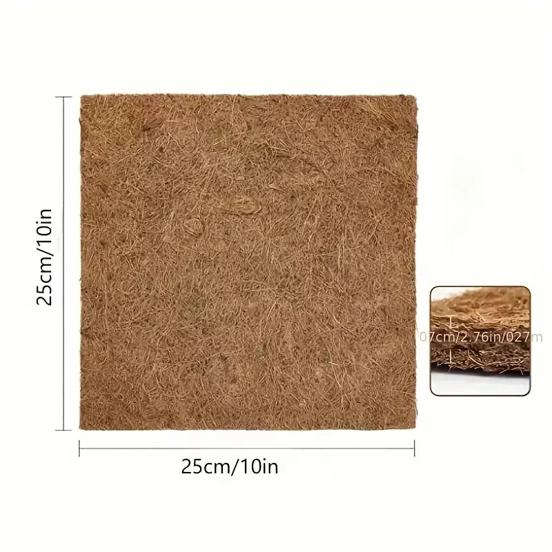 Medidas da almofada de nidificação: 25 x 25 cm e detalhe da espessura