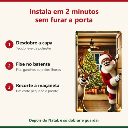 Como instalar a capa de porta de Natal em 2 minutos sem furar a porta