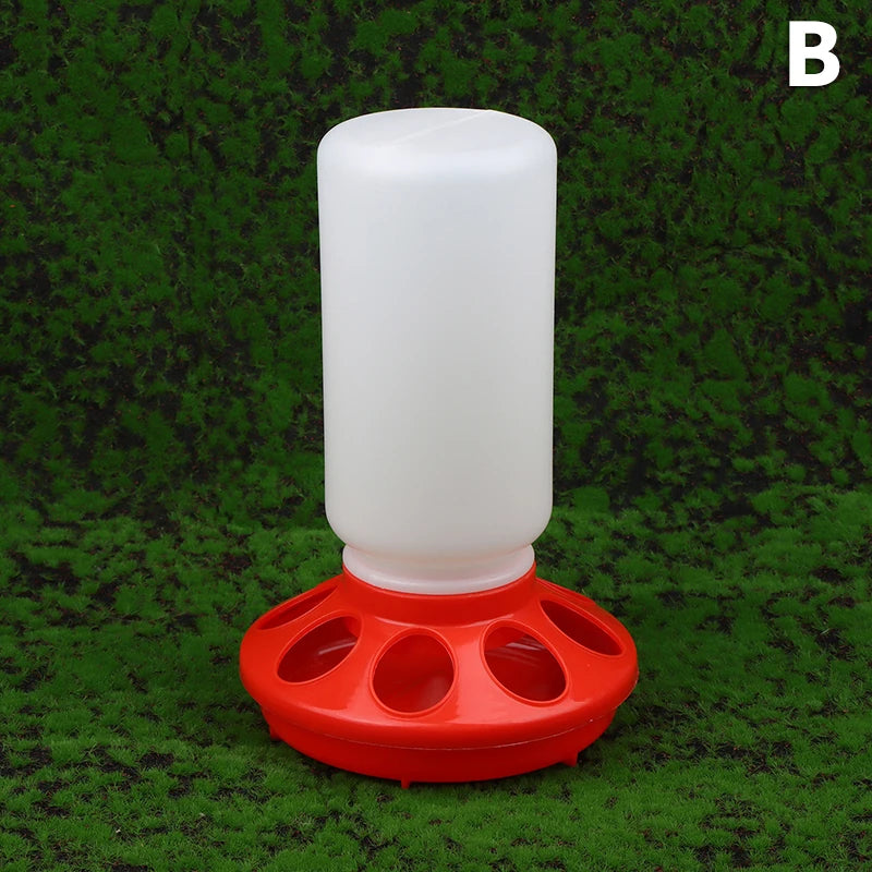 Comedouro automático reforçado vermelho e branco para aves, vista individual