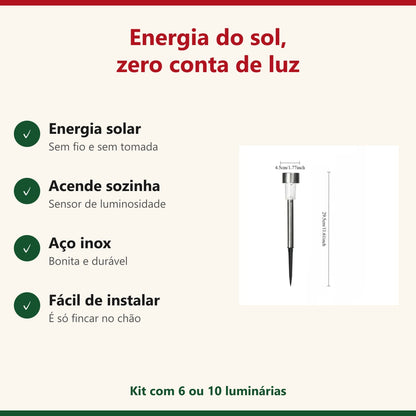 Benefícios da luminária solar de estaca: energia solar, sensor e aço inox