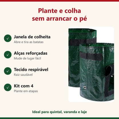 Benefícios do saco de cultivo: janela de colheita, alças e tecido respirável