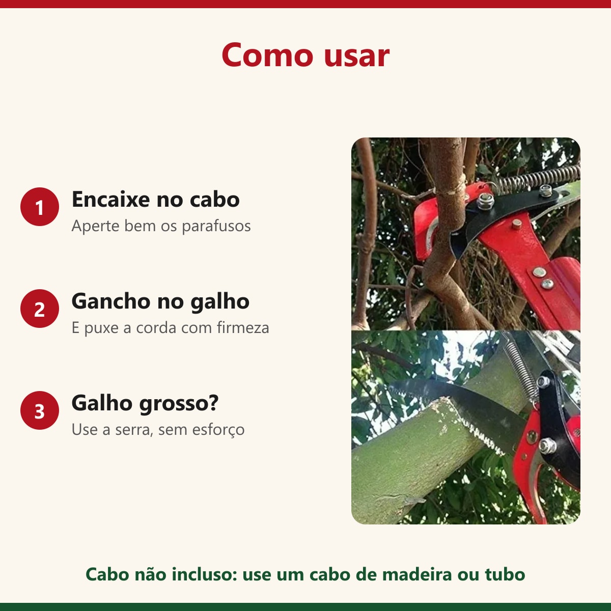 Como usar o serrote podador de galhos altos em 3 passos